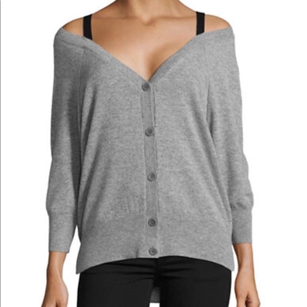 Theory Saline Cold Shoulder Cashmere Cardigan Nwt