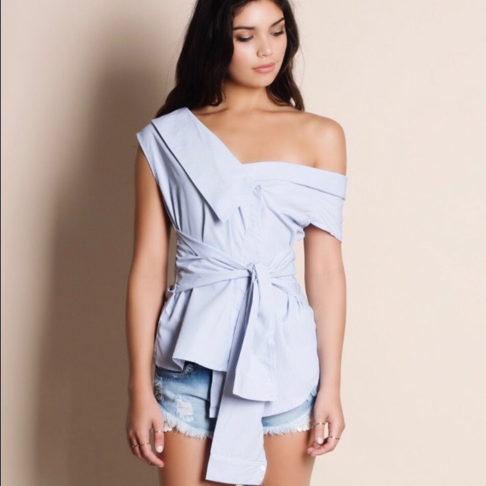 Pinstriped Deconstructed Shirt