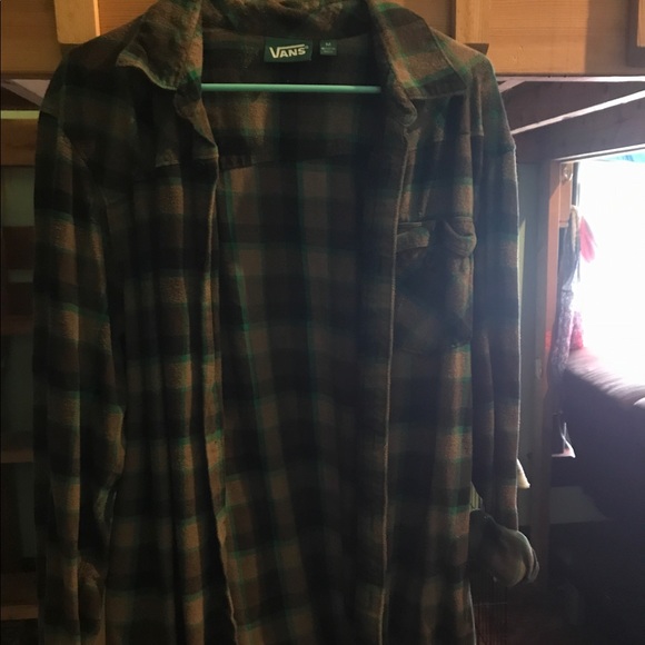 M Vans flannel brown and green plaid - Picture 1 of 2
