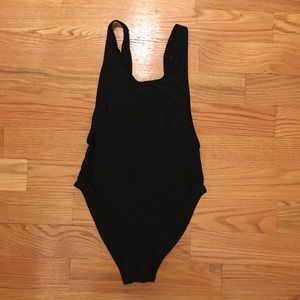 High Cut Low Back Scoop One Piece