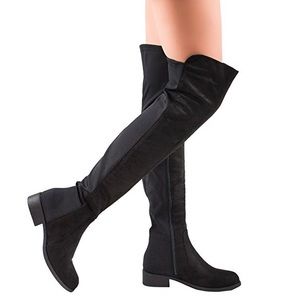 Black thigh high boots