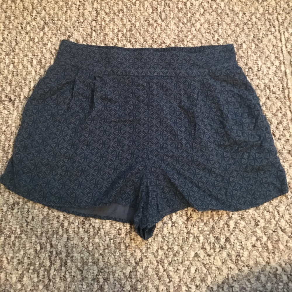 Teal Patterned Shorts