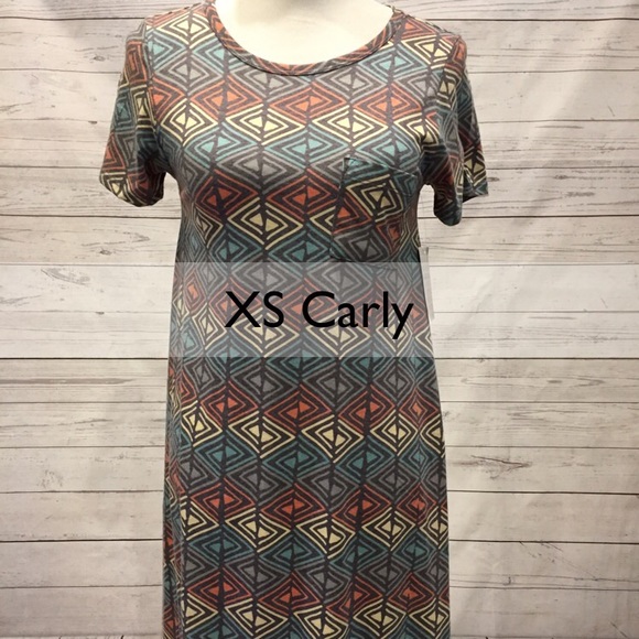 Robe LulaRoe Carly Grise à Fleurs Roses - Taille S, Portée Une Ou Deux Fois, Excellent état