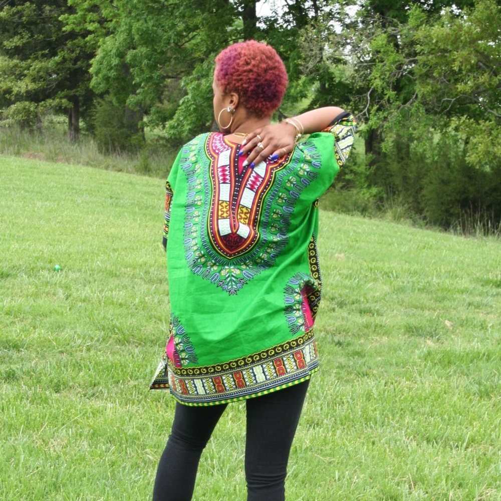 GREEN Dashiki Shirt