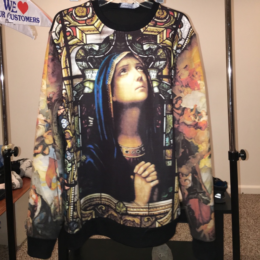 Stained Glass Virgin Mary sweater