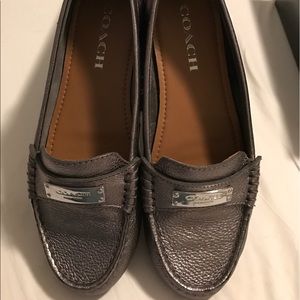 Coach pewter loafers new in box
