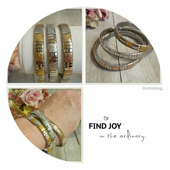 Jewelry - Set of Three Metalic Stretch Bracelets
