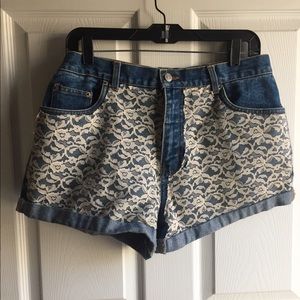 Floral lace shorts