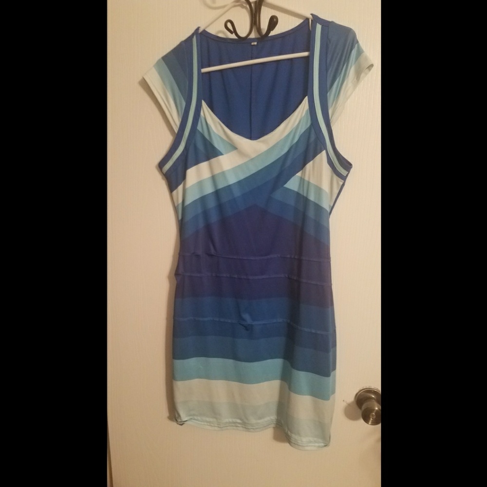 Shades of blue bodycon dress