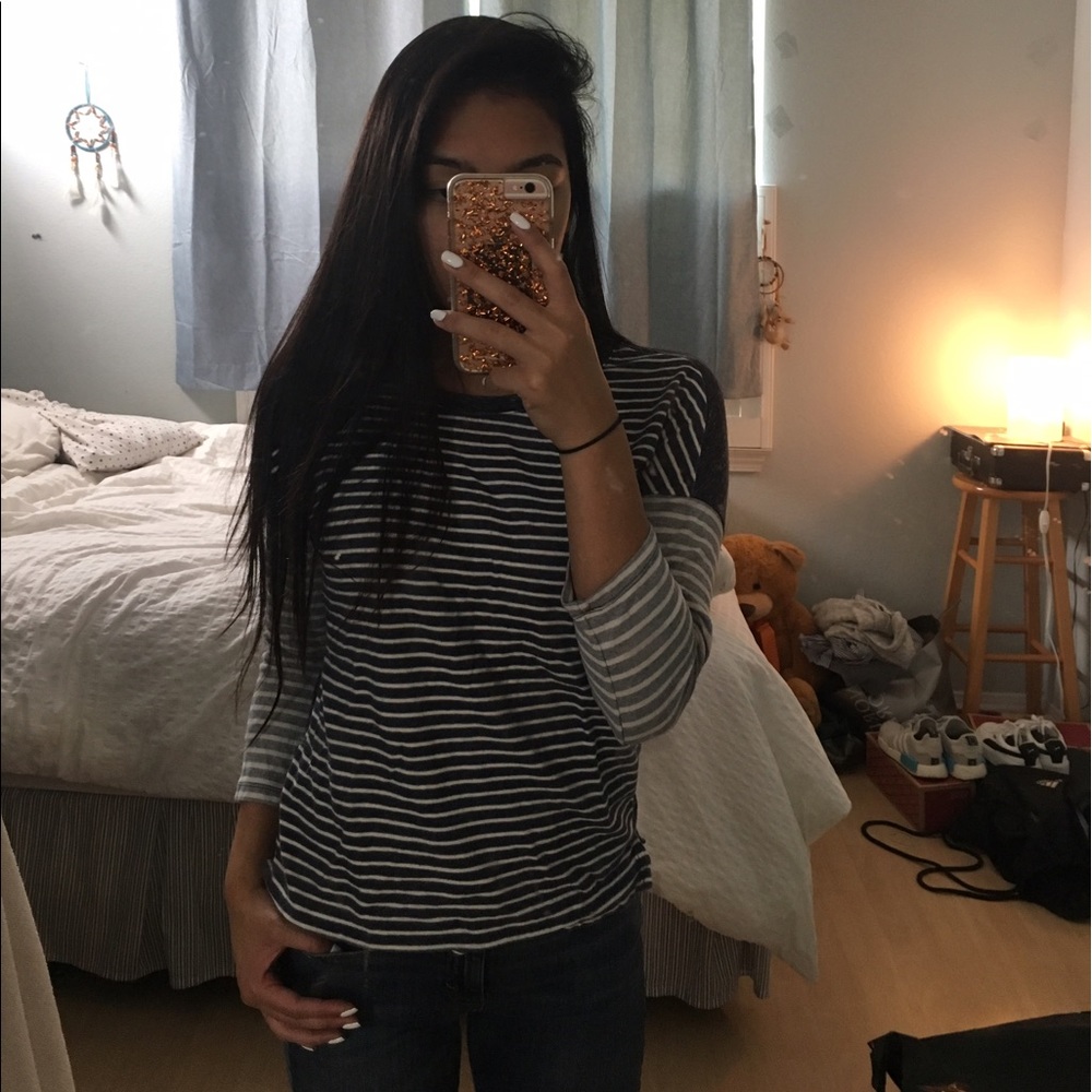 Navy Stripped Long Sleeve