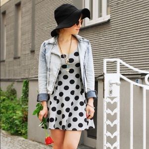 GRAY POLKA DOT DRESS