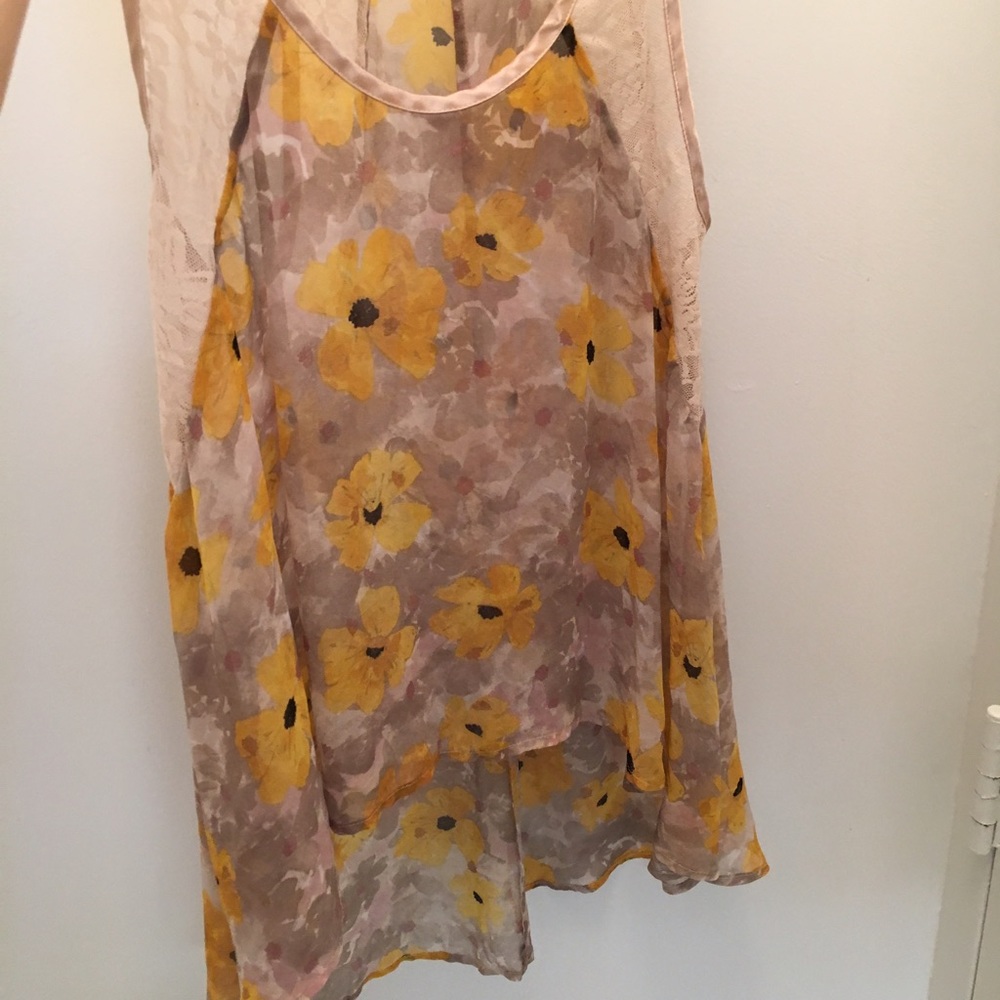 Free people high low floral tank