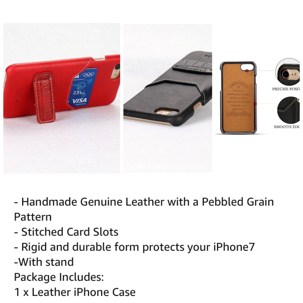 Black Faux Leather iPhone 8 or 7 case - Picture 4 of 5