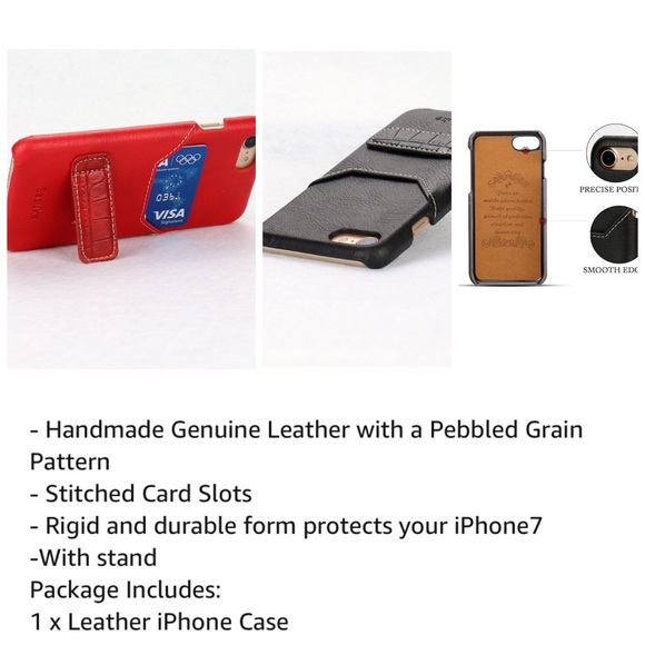 Black Faux Leather iPhone 8 or 7 case - Picture 4 of 5