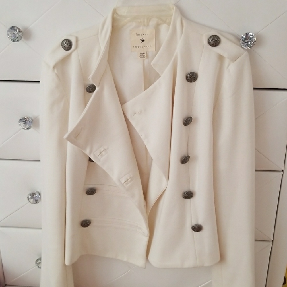 White Military Style Jacket