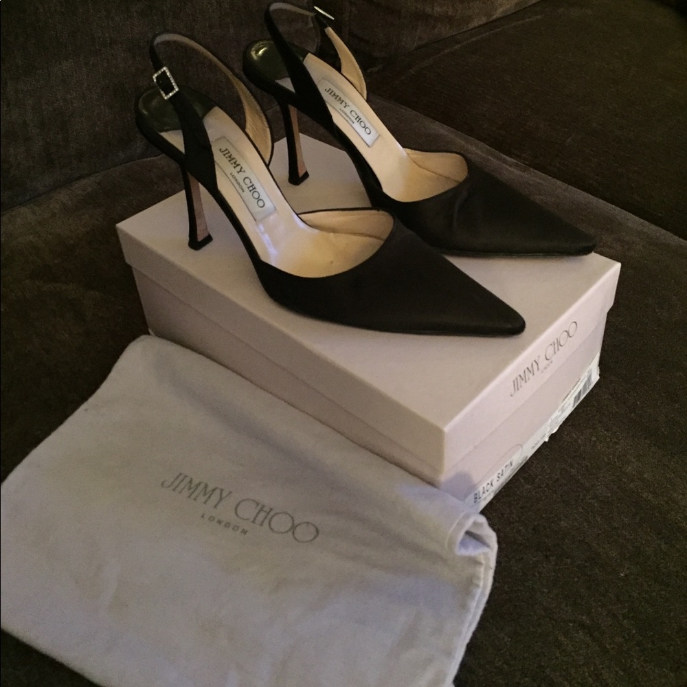 Jimmy Choo Black Satin Shoe