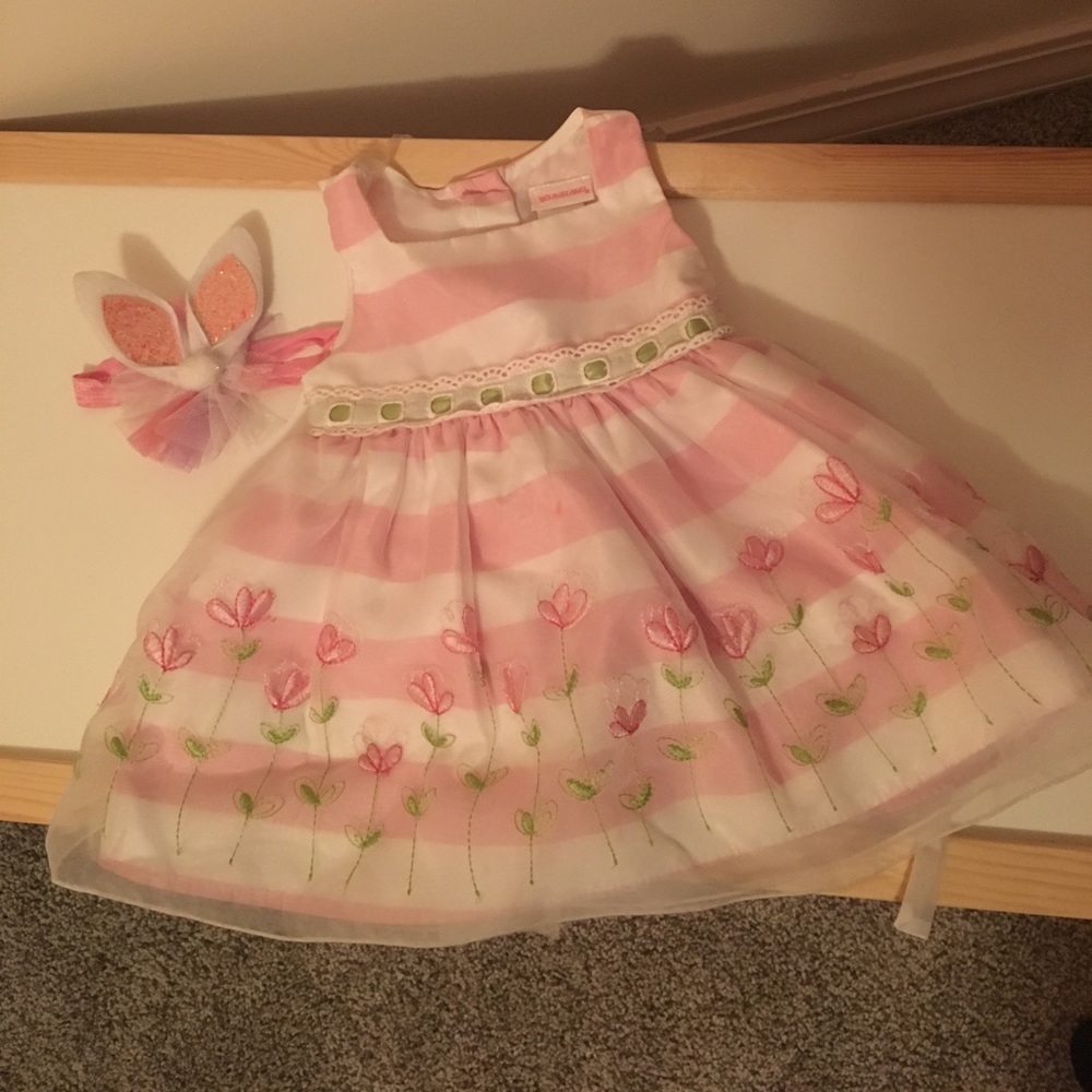 Easter dress with bunny ears headband