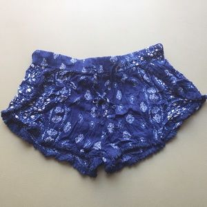 Blue Floral Shorts