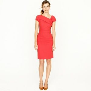 J. CREW coral red origami sheath dress