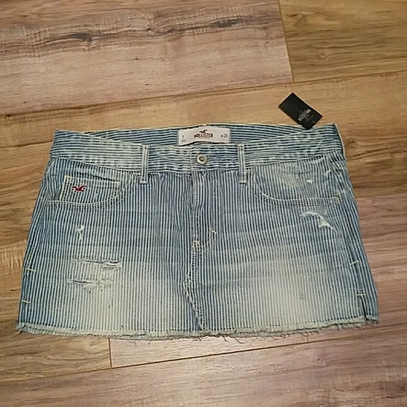 Hollister denim pin strip skirt distressed - Picture 1 of 2
