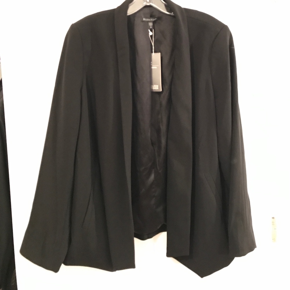 NWT Eileen Fisher black laser jacket