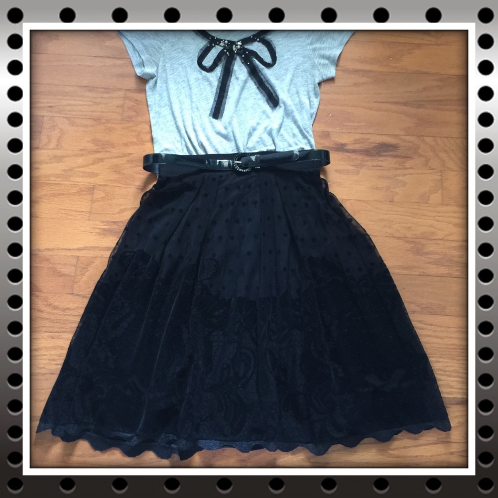 Petit Pois by Vivian lace skirt with polka dots