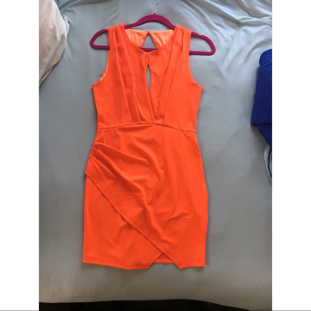 Bright vibrant orange cutout Dress