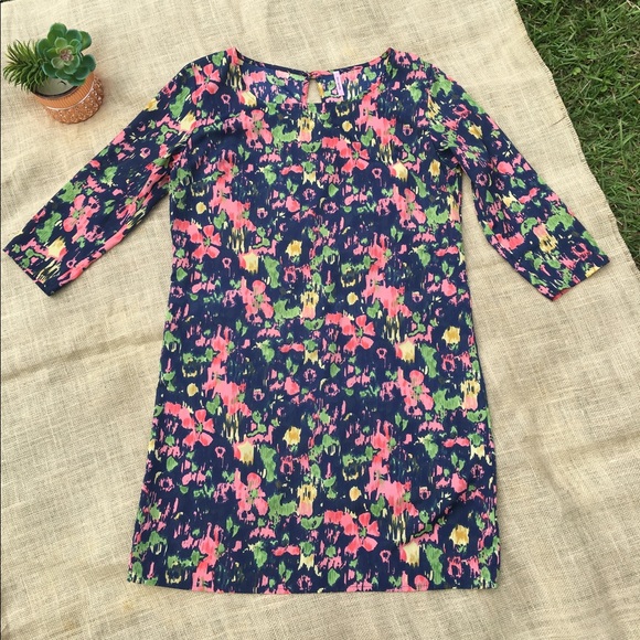 DECAPOLIS Bright Fun Dress 3/4 Sleeve Sz Medium - Picture 2 of 4