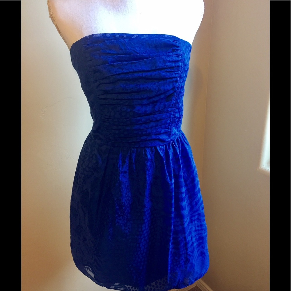 Express blue mini animal print dress
