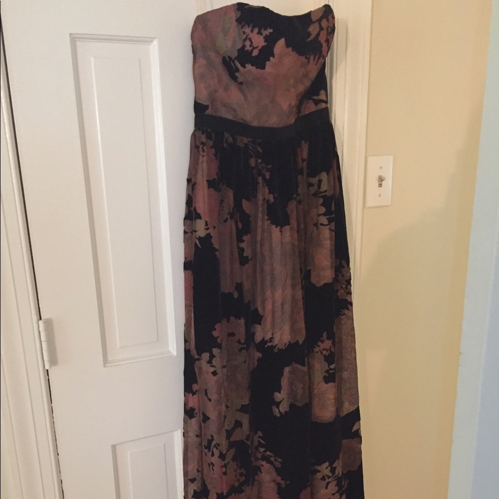 Anthropologie Velvet Burnout Maxi Dress