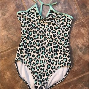 Girls xl -14-16 cheetah bathing suit with sun tee!