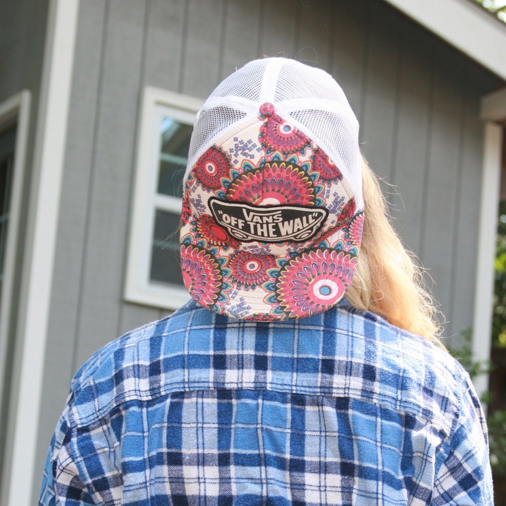 Psychedelic Vans Flatbill Trucker Hat