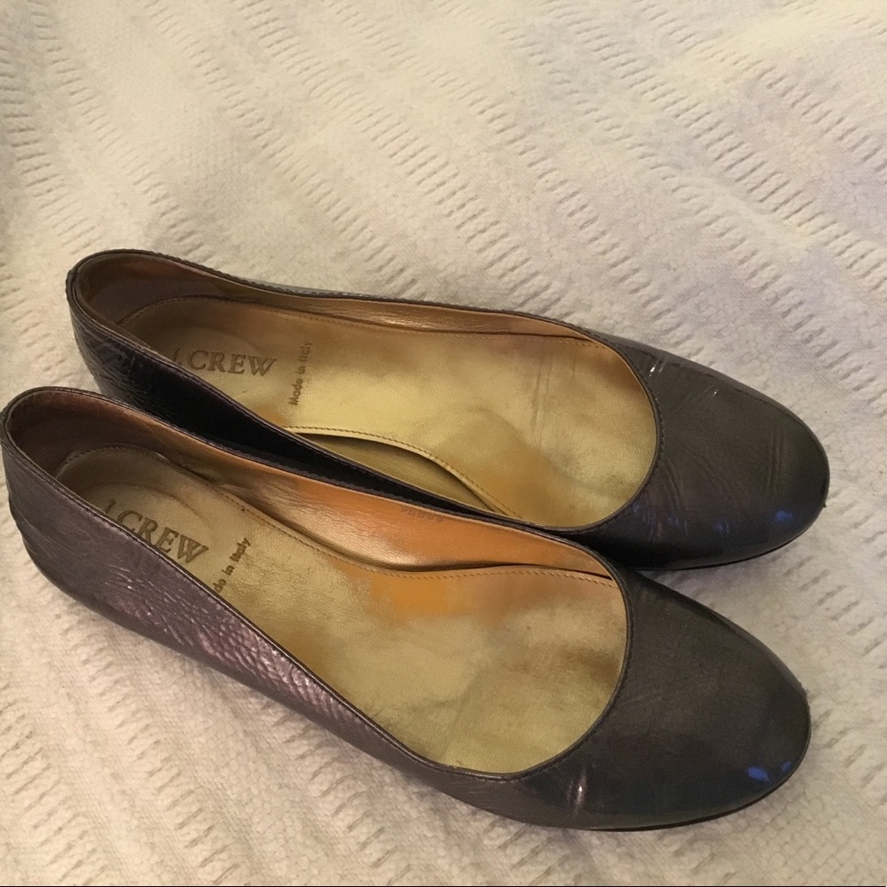 J. Crew gunmetal ballet flats