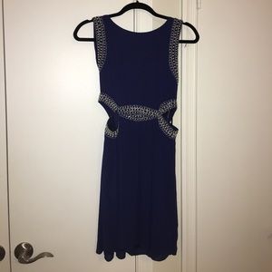 Navy dress with cutouts size S. Never worn