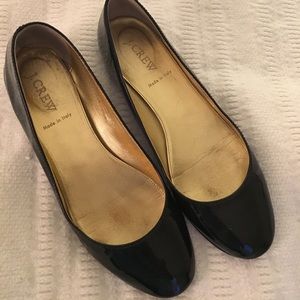 J. Crew Black ballet patent leather flats