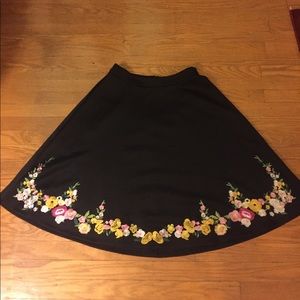 Black midi circle skirt