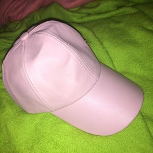 Pink leather hat