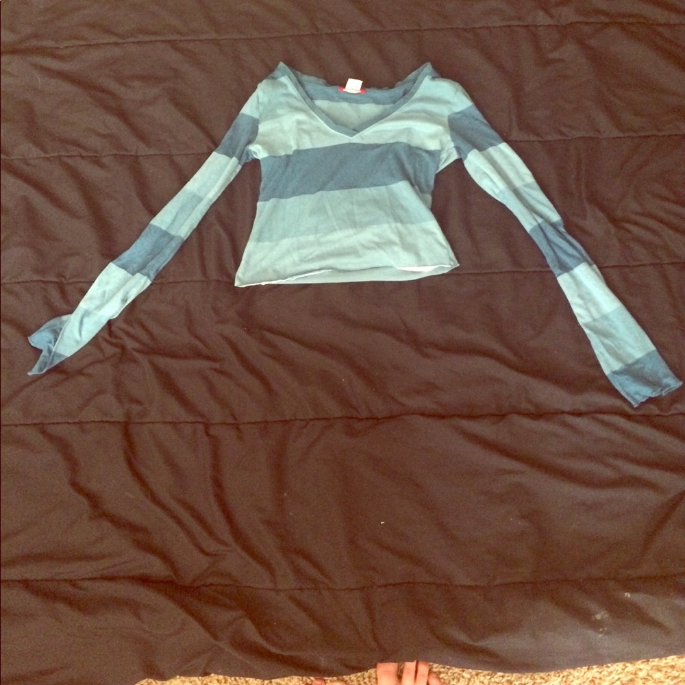 Striped blues cropped long sleeve