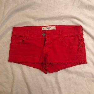 Abercrombie & Fitch Red booty shorts