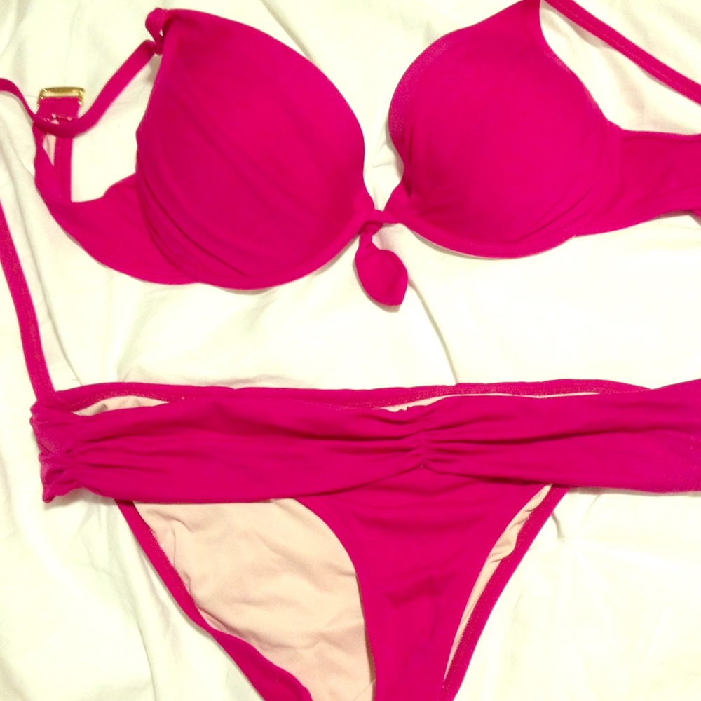 Gorgeous Fushia VIctorias Secret Push Up Bikini