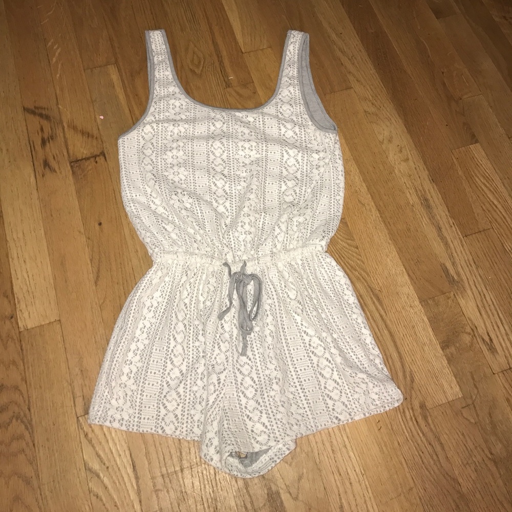 Forever 21 white and Grey romper