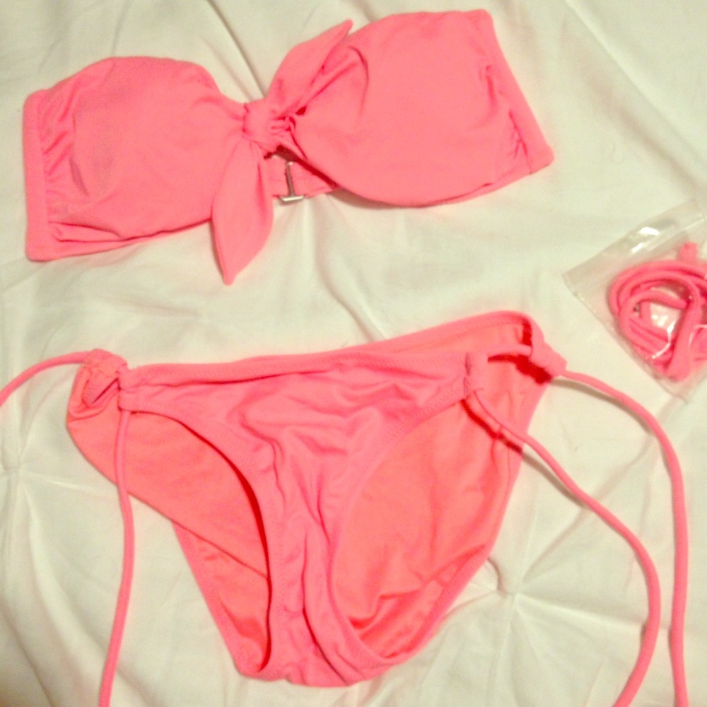 Victoria Secret Bright Coral Bandeau Bikini