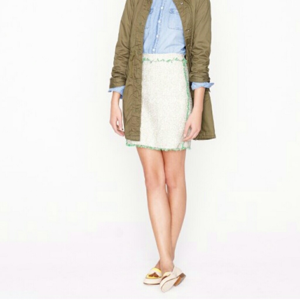 J Crew Tweed and Frills Skirt