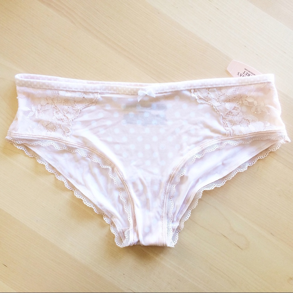 NWT Victoria's Secret Hiphugger Cream Polkadot