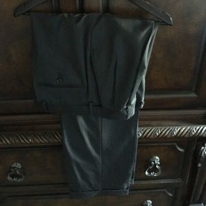 Men's dark gray suit pants