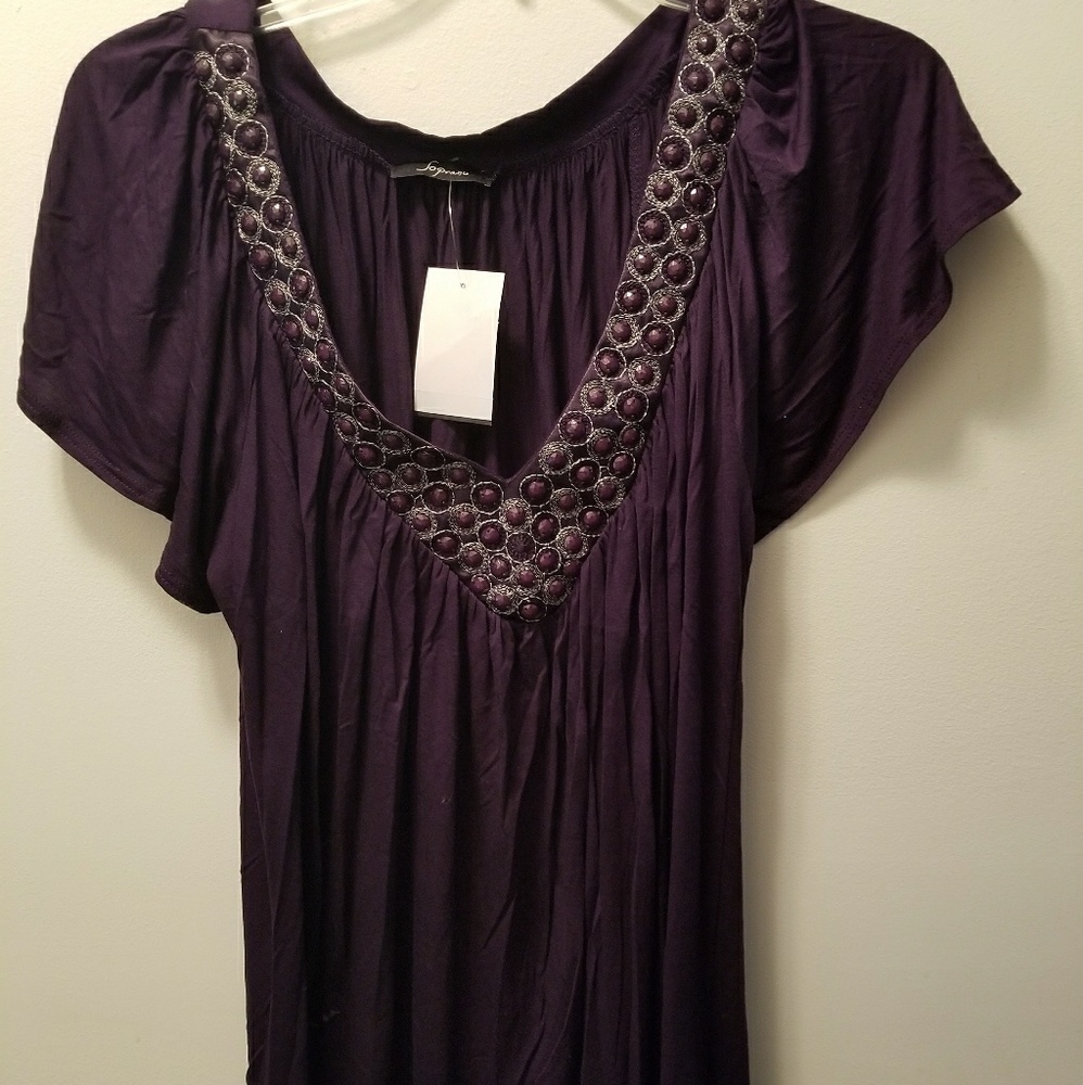 Soprano purple beaded blouse