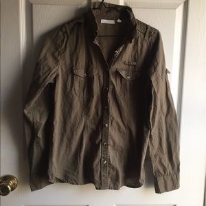 Dark green button down