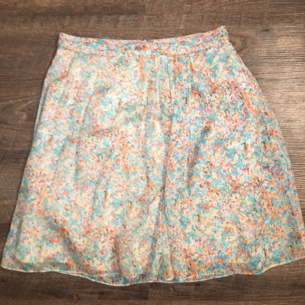 JCrew A-Line Chiffon Floral Skirt Size 6