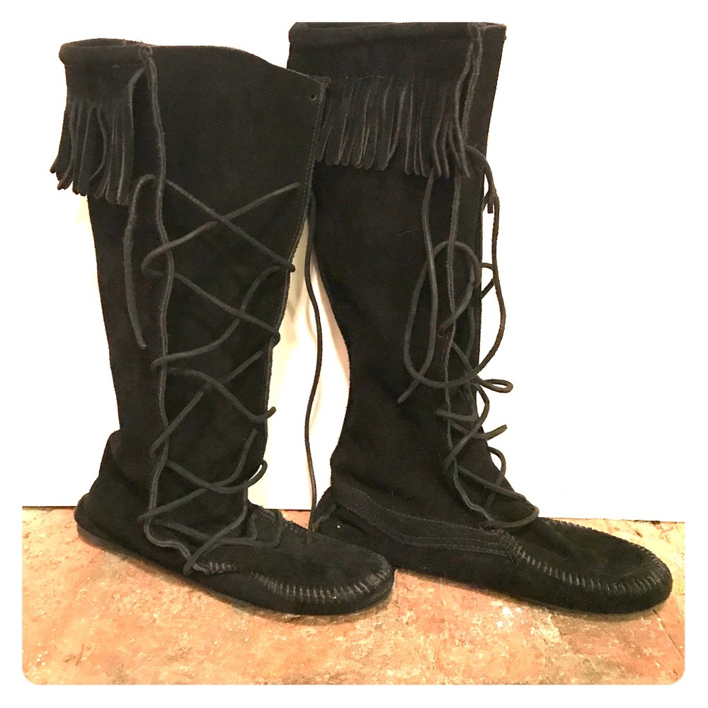 Minnetonka Front Lace Knee High Boot