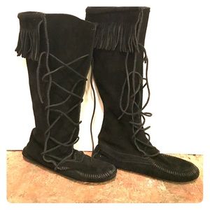 Minnetonka Front Lace Knee High Boot